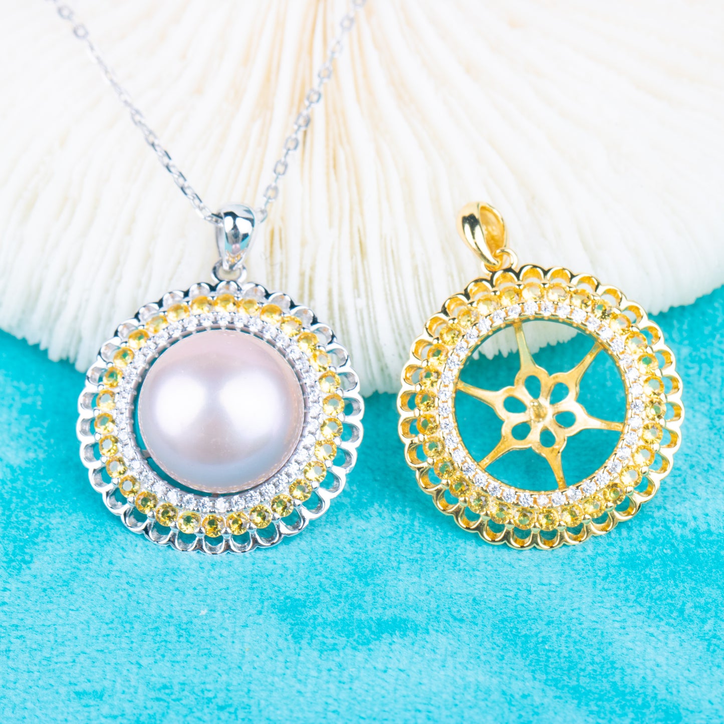 Pe01965 DIY 9-12mm Natural Freshwater pearl pendant accessory 925 sterling silver engagement jewelry necklace for women