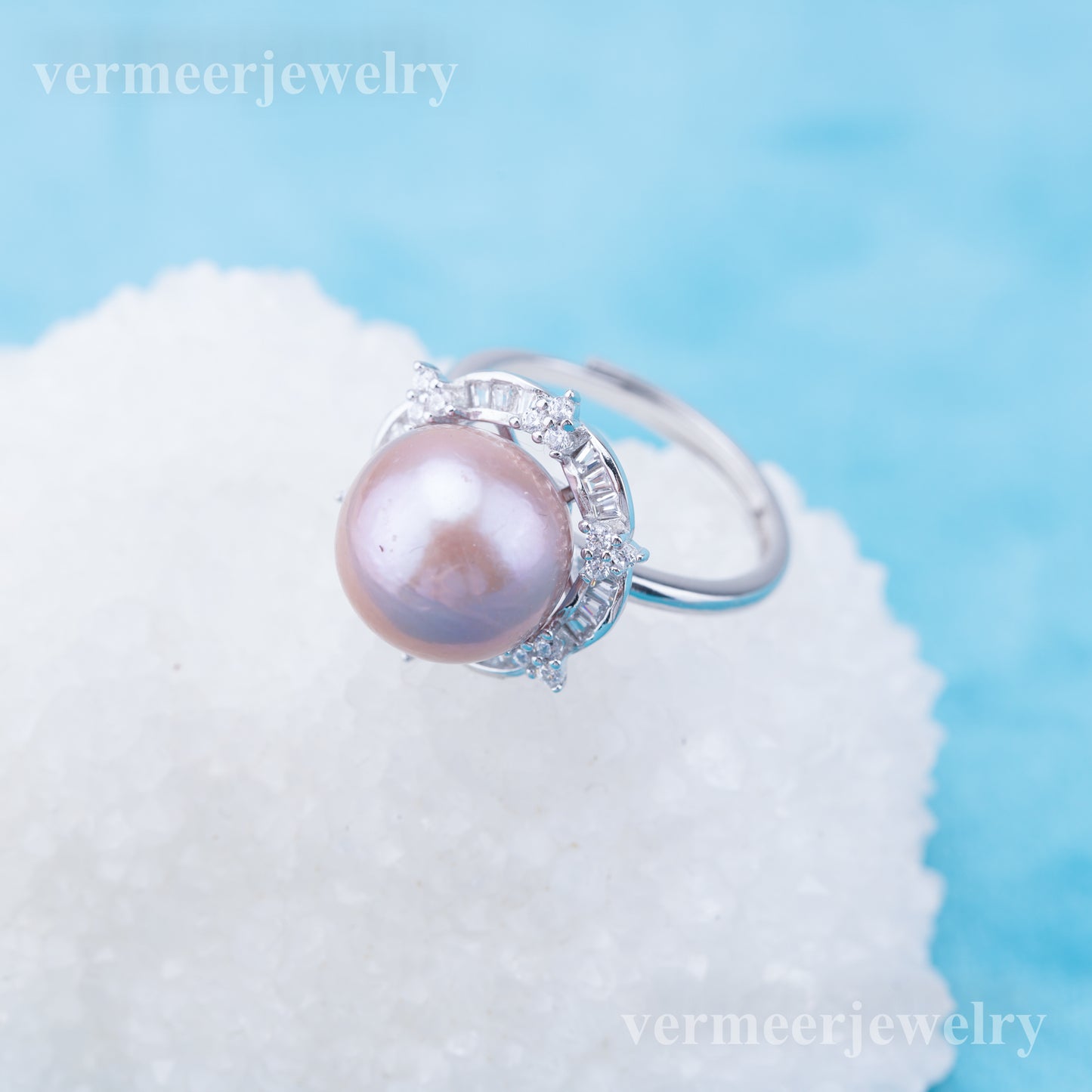 re010941 DIY 9-11mm Natural Freshwater pearl Ring accessory 925 sterling silver Adjustable size engagement ring for women