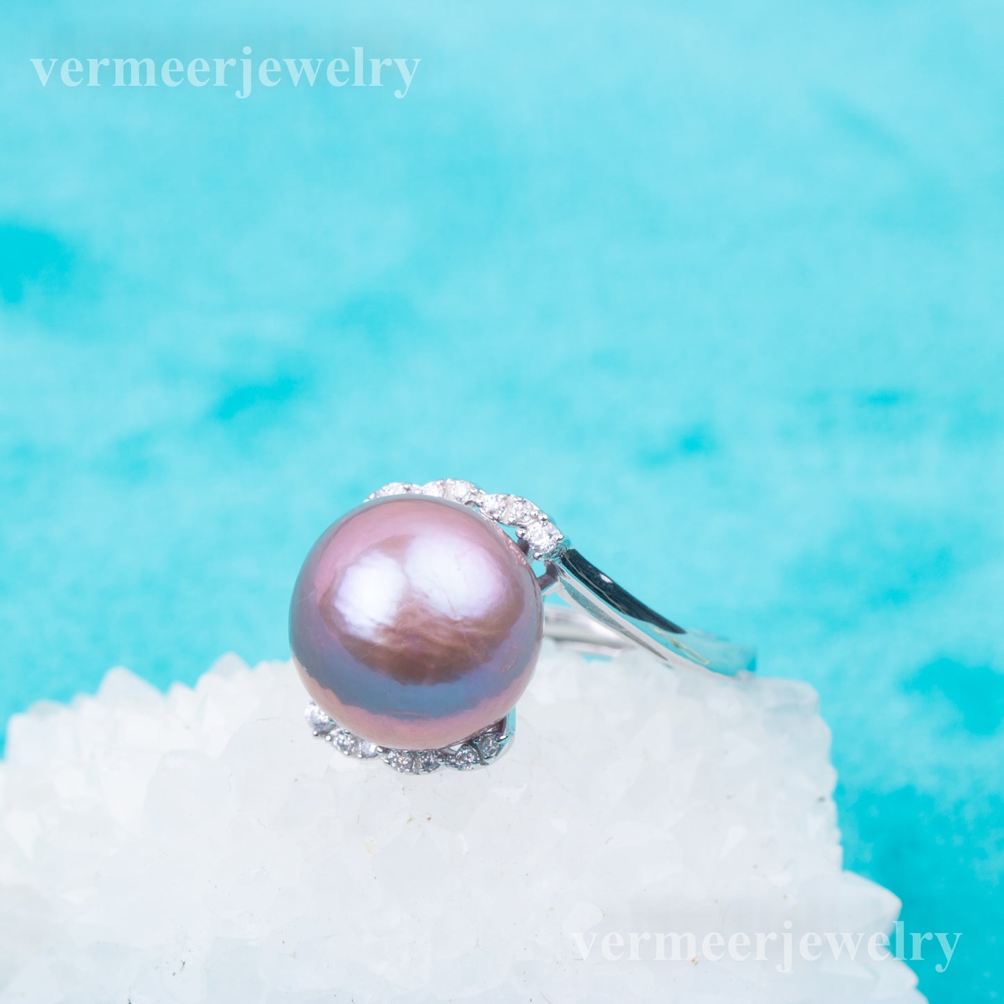 re010859DIY 9-11mm Natural Freshwater pearl Ring accessory 925 sterling silver Adjustable size engagement ring for women