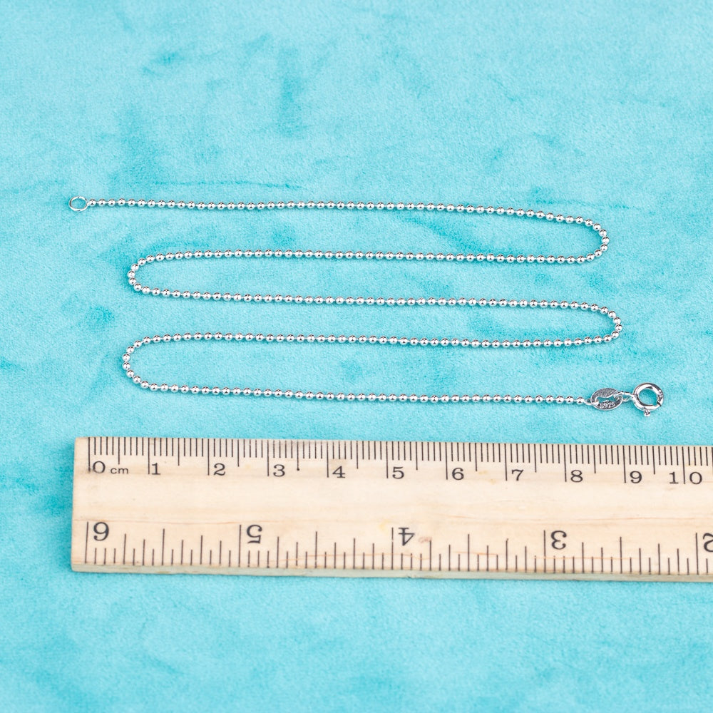 Vermeer Jewelry S925 Pure Sterling Silver bead shape Chain Necklace for jewelry diy