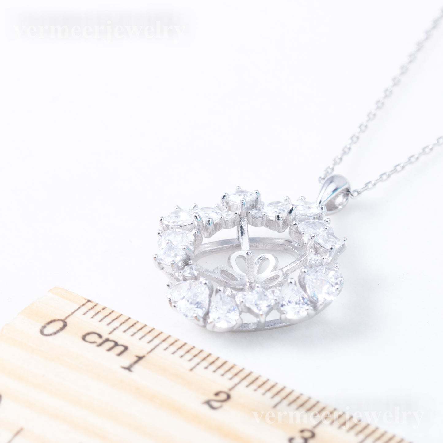 Pe010998 DIY 9-12mm Natural Freshwater pearl pendant accessory 925 sterling silver engagement jewelry necklace for women