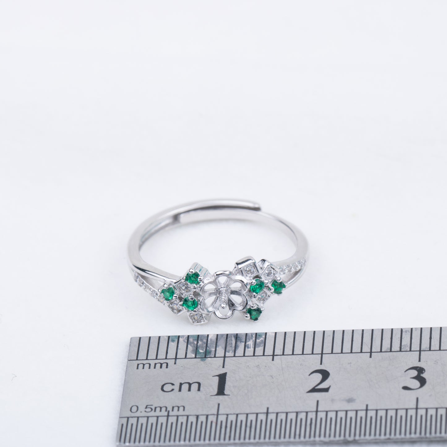 r010803 DIY 7-8mm Natural Freshwater pearl Ring accessory 925 sterling silver Adjustable size engagement jewelry ring for women