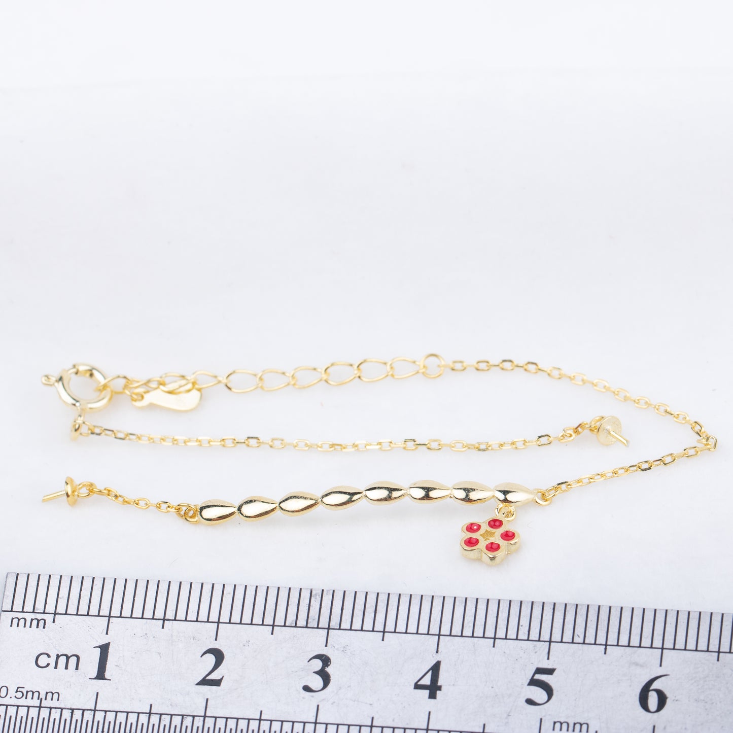 b010188 DIY 7-8mm Natural Freshwater pearl bracelet accessory 925 sterling silver adjustable chain bracelet for women