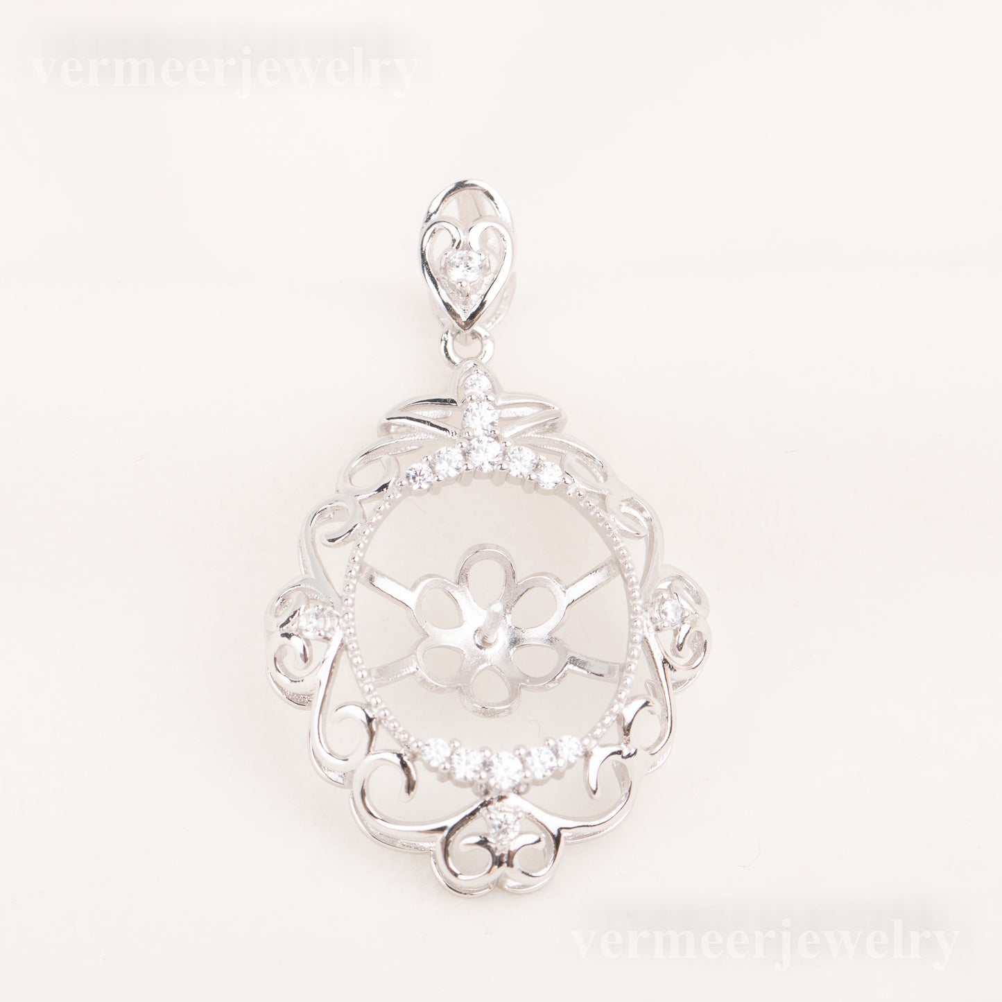 Pe010793 DIY 9-12mm Natural Freshwater pearl pendant accessory 925 sterling silver engagement jewelry necklace for women