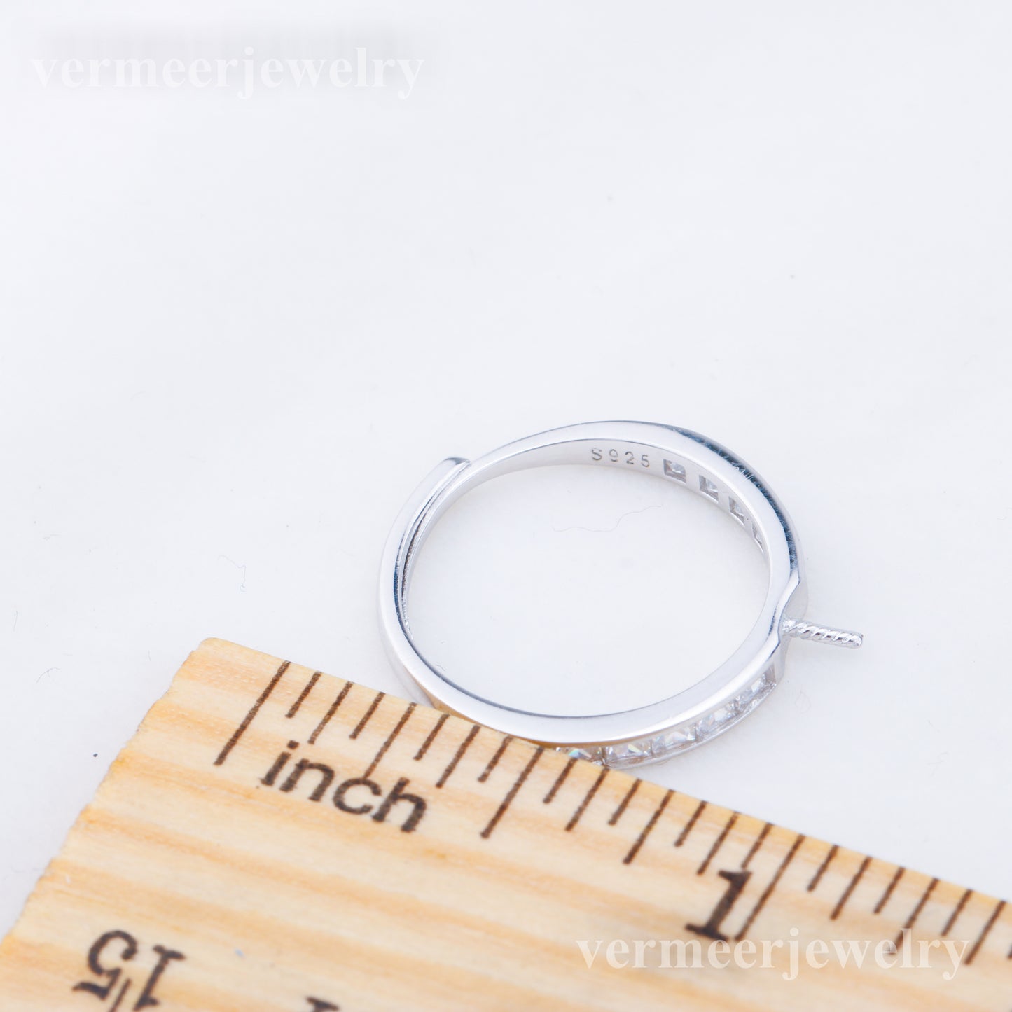 r010905 DIY 6-8mm Natural Freshwater pearl Ring accessory 925 sterling silver Adjustable size engagement jewelry ring for women