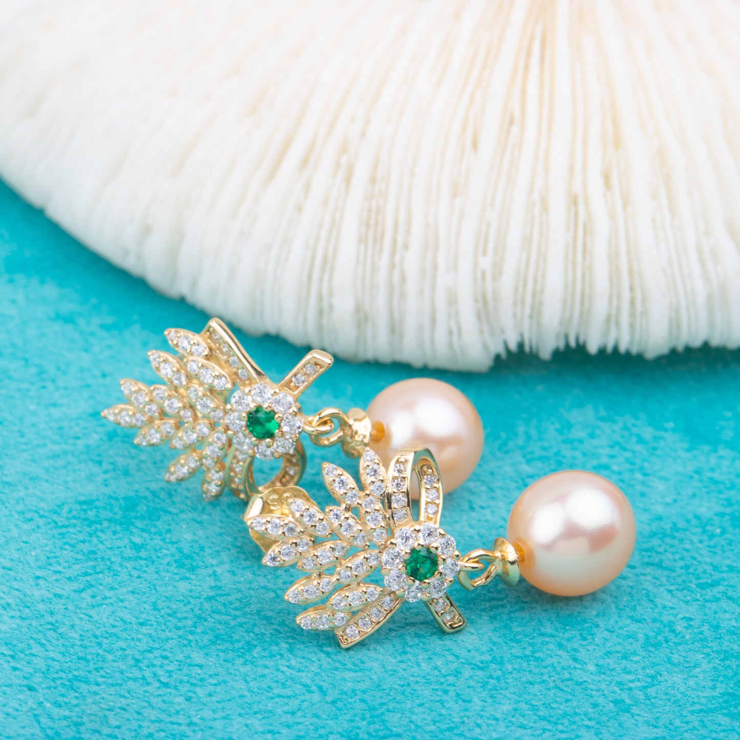 e010786 S925 pearl earring 925 sterling silver DIY 7-8mm Natural Freshwater pearl stud earring for women