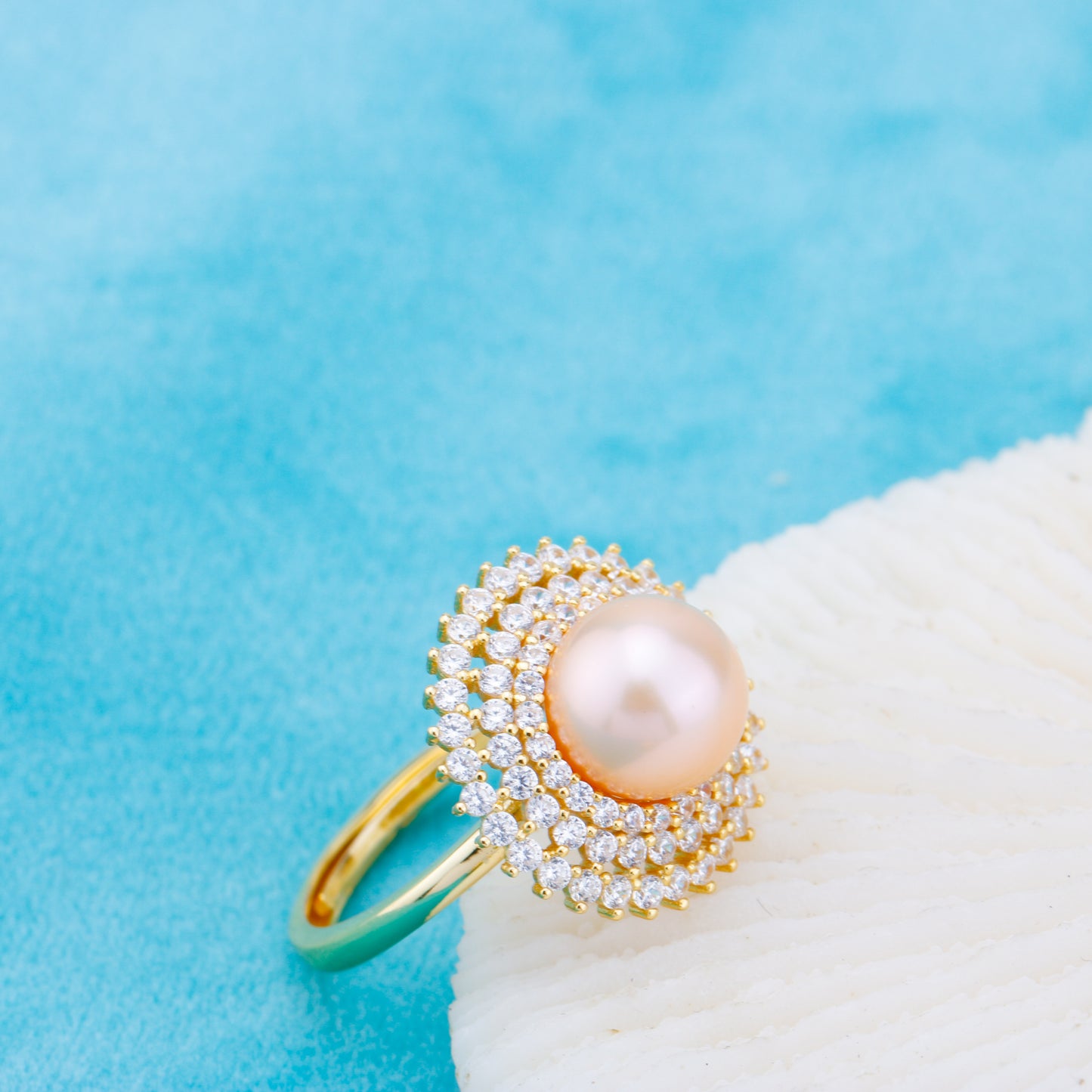 r010914 DIY 6-8mm Natural Freshwater pearl Ring accessory 925 sterling silver Adjustable size engagement jewelry ring for women