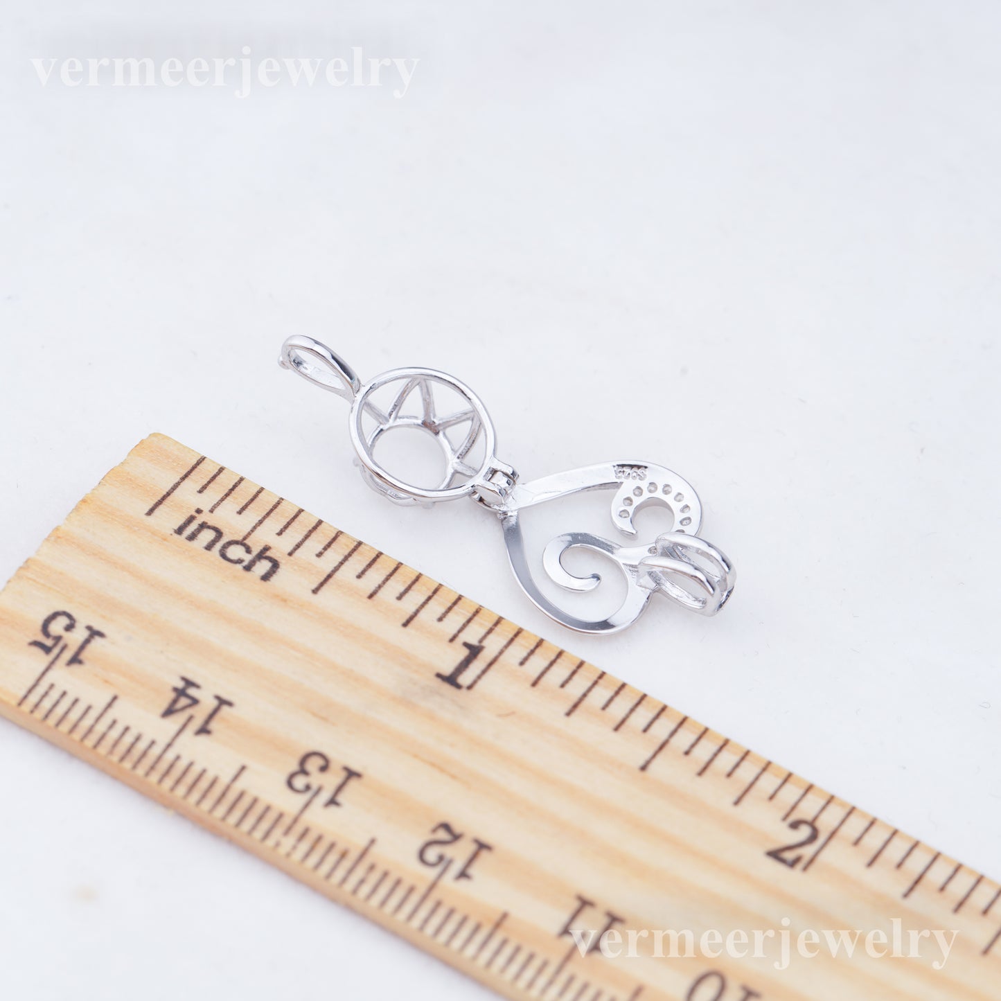 C030120 sterling silver Freshwater pearl cage pendant necklace jewelry locket for pearl party