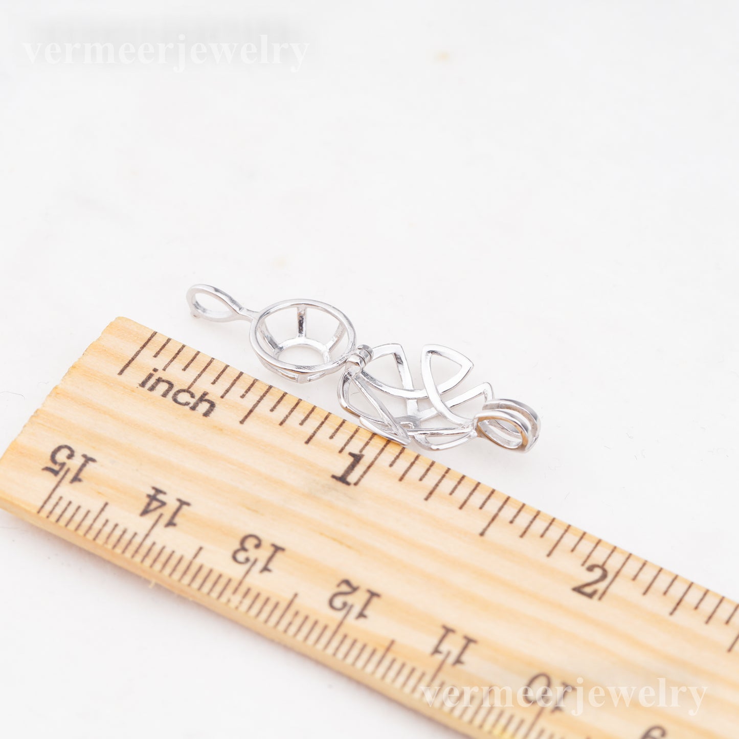 C030089 sterling silver Freshwater pearl cage pendant necklace jewelry locket for pearl party
