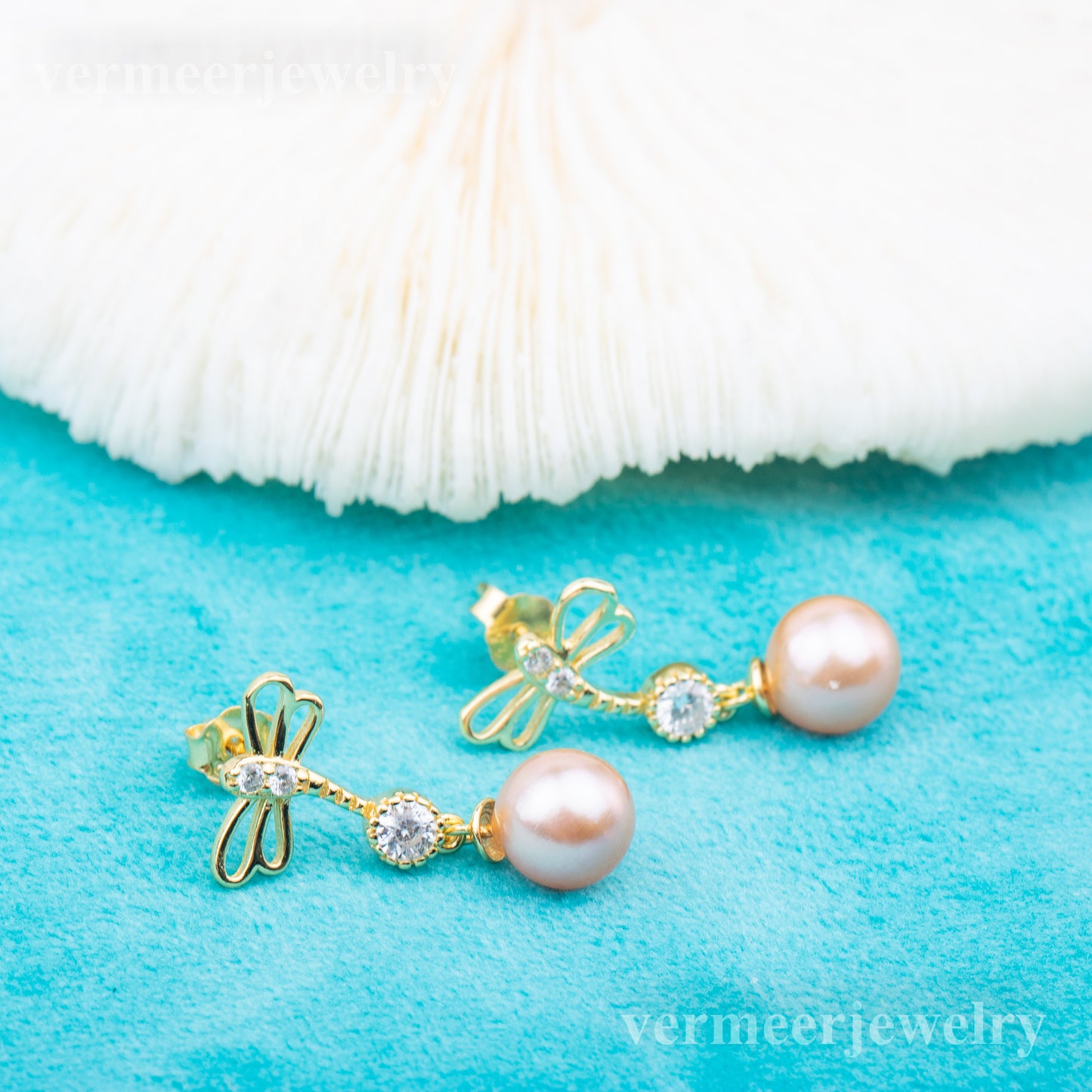 e010733 S925 pearl earring 925 sterling silver DIY 7-8mm Natural Freshwater pearl stud earring for women