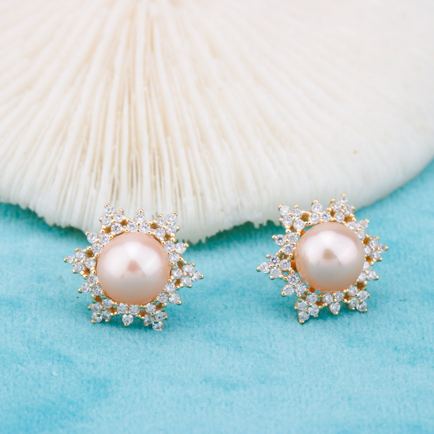 e010898 S925 pearl earring 925 sterling silver DIY 7-8mm Natural Freshwater pearl stud earring for women