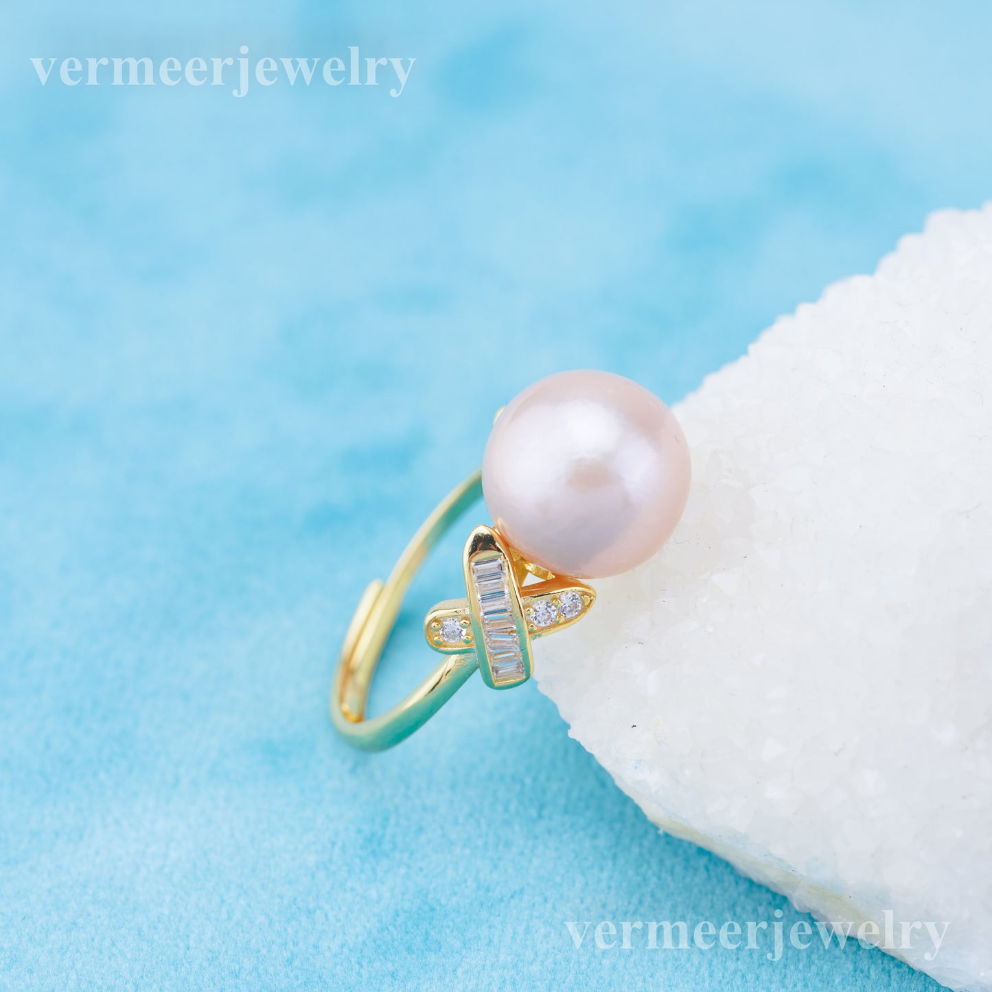 re010936 DIY 9-11mm Natural Freshwater pearl Ring accessory 925 sterling silver Adjustable size engagement ring for women