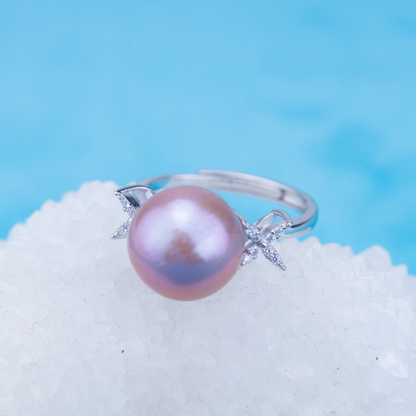 re010922 DIY 9-11mm Natural Freshwater pearl Ring accessory 925 sterling silver Adjustable size engagement ring for women