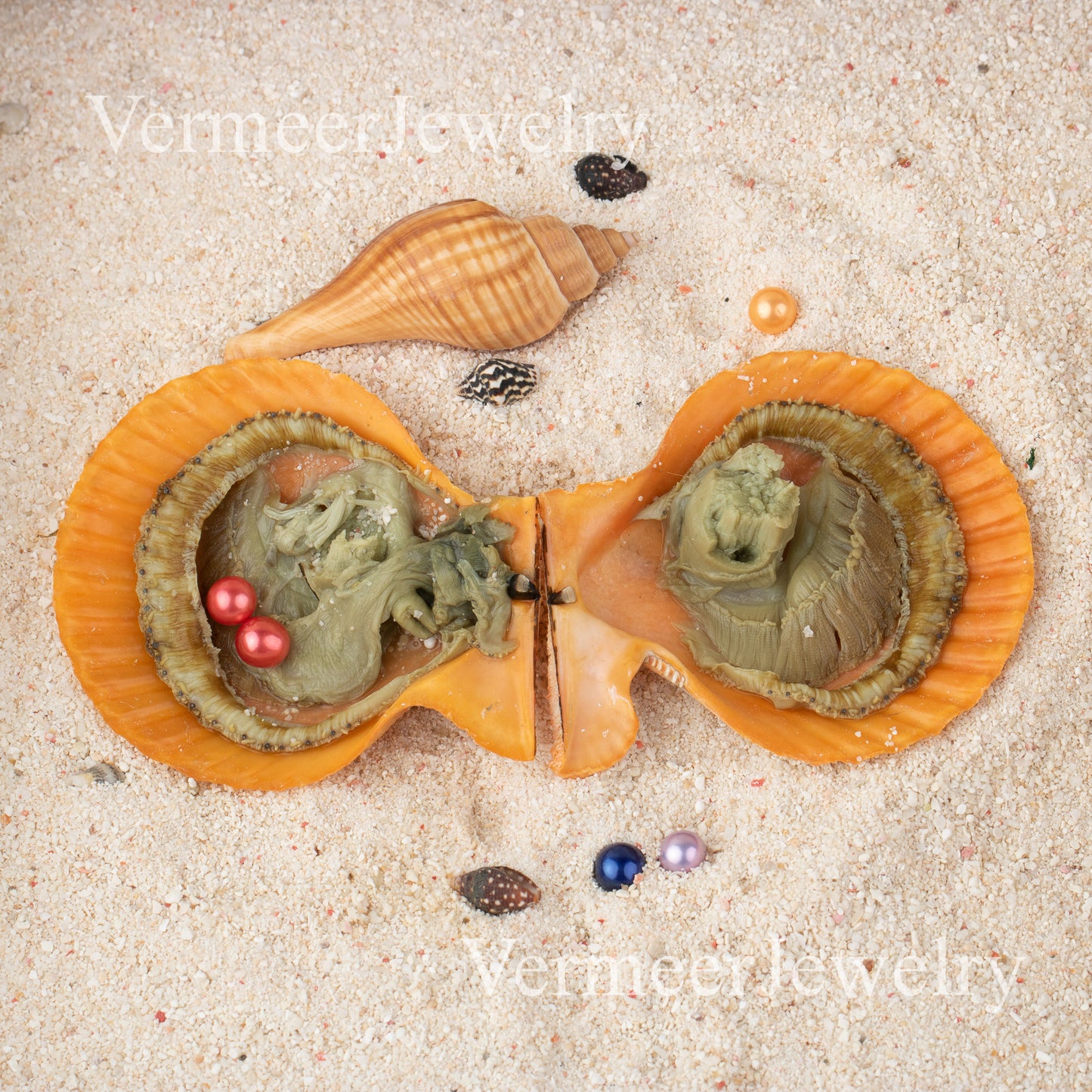 Love Wish Pearl Party Gift Vacuum-packed 7-8mm 4a+ quality 2 pearl in red oyster Cultured twin red shell