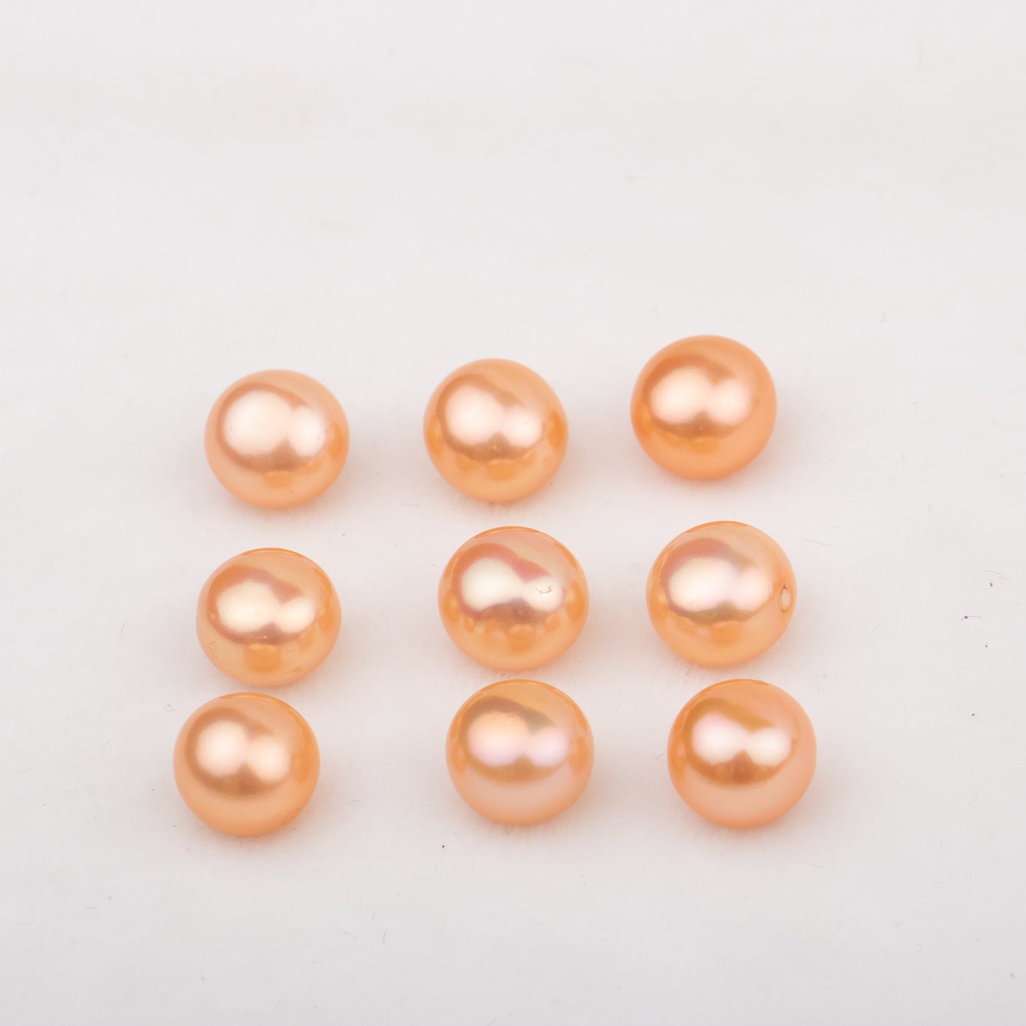 Wholesale 12colors 8.5-9.5mm AAA grade button shape loose freshwater pearl round shape half hole for pearl party