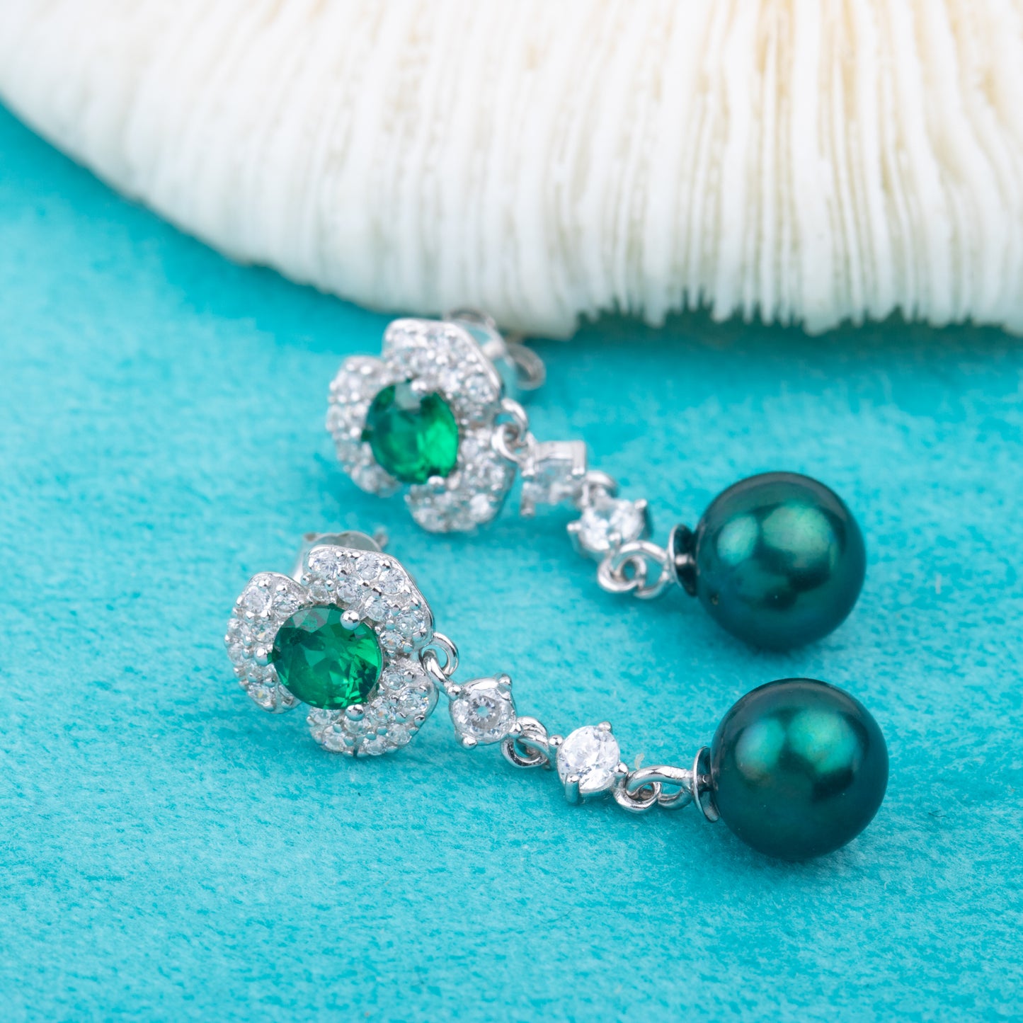 e010784 S925 pearl earring 925 sterling silver DIY 7-8mm Natural Freshwater pearl stud earring for women