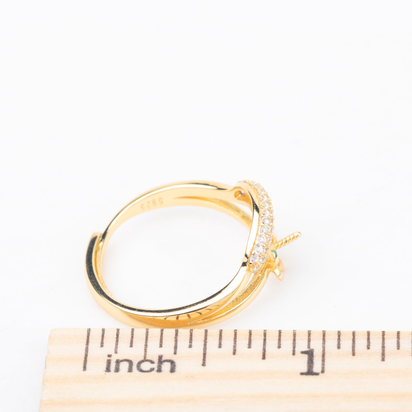 r010852 DIY 7-8mm Natural Freshwater pearl Ring accessory 925 sterling silver Adjustable size engagement jewelry ring for women