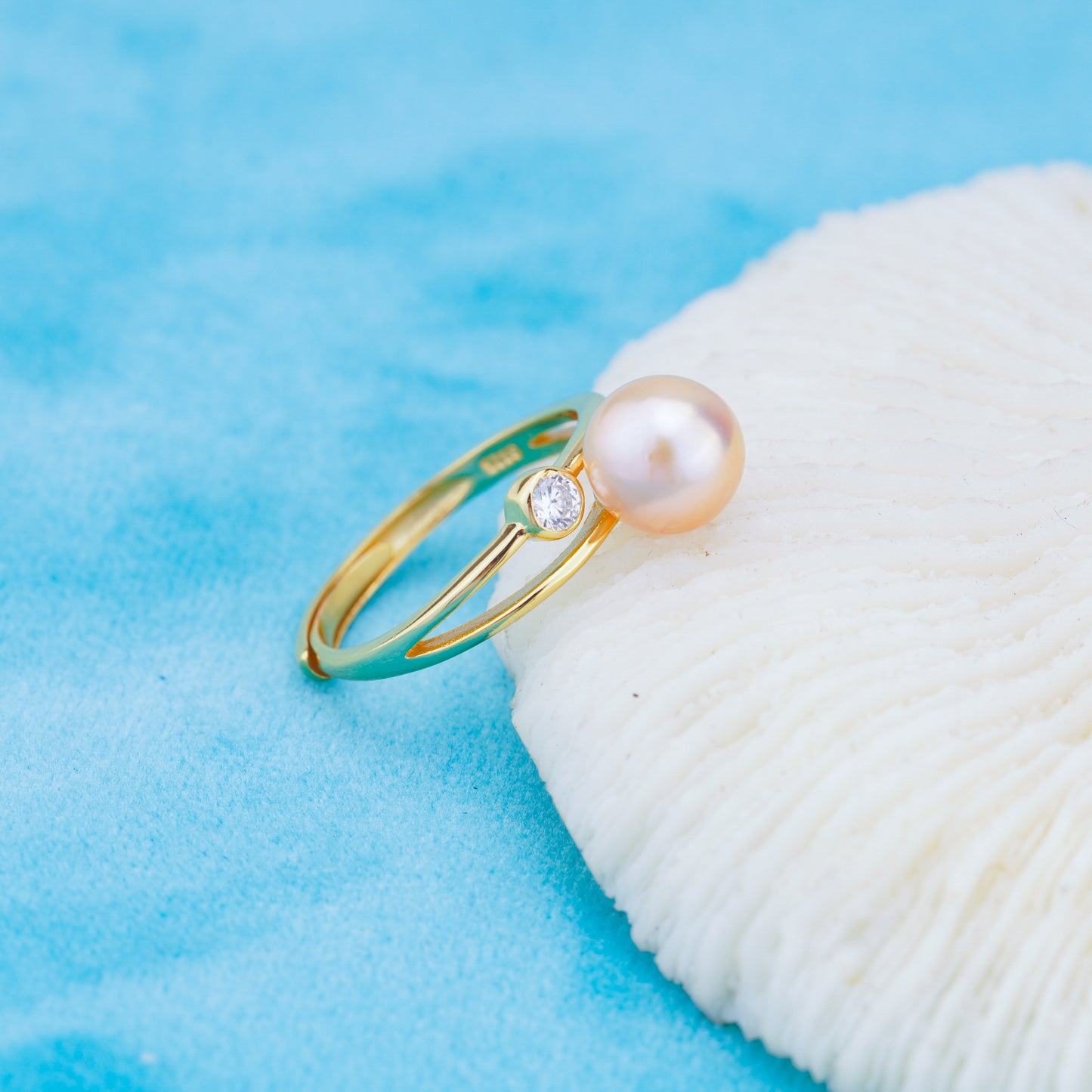 r010919 DIY 6-8mm Natural Freshwater pearl Ring accessory 925 sterling silver Adjustable size engagement jewelry ring for women