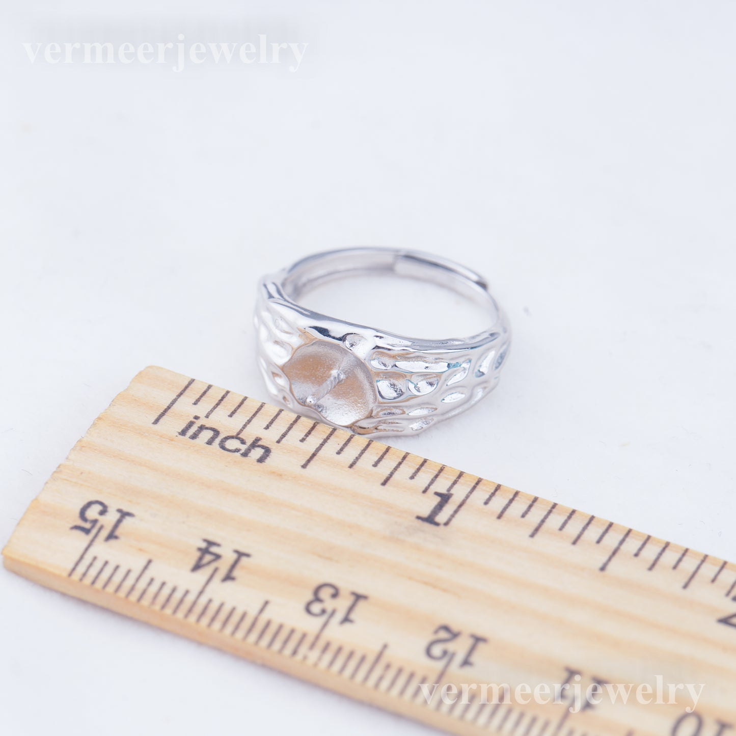 r010965 DIY 6-8mm Natural Freshwater pearl Ring accessory 925 sterling silver Adjustable size engagement jewelry ring for women