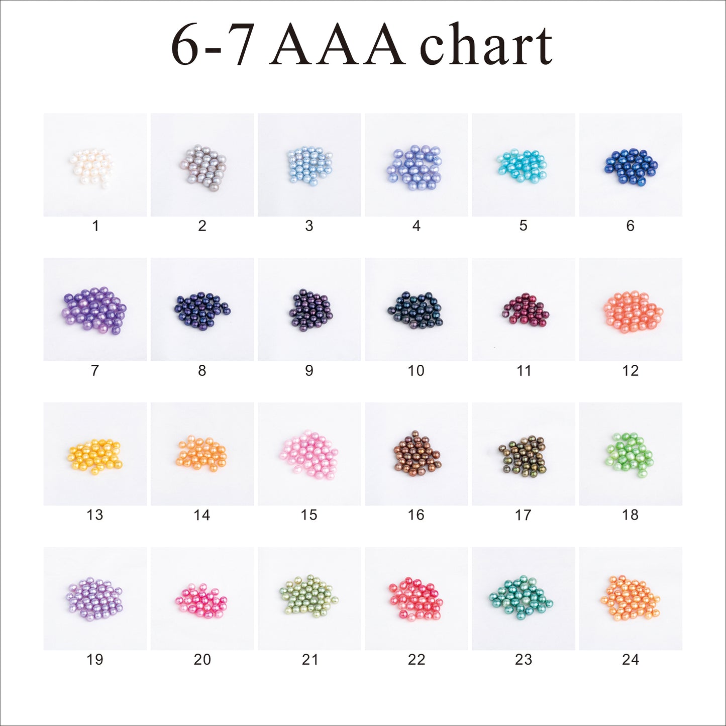 Wholesale 23colors 6-7mm AAA grade loose freshwater pearl round shape no hole bead for pearl party