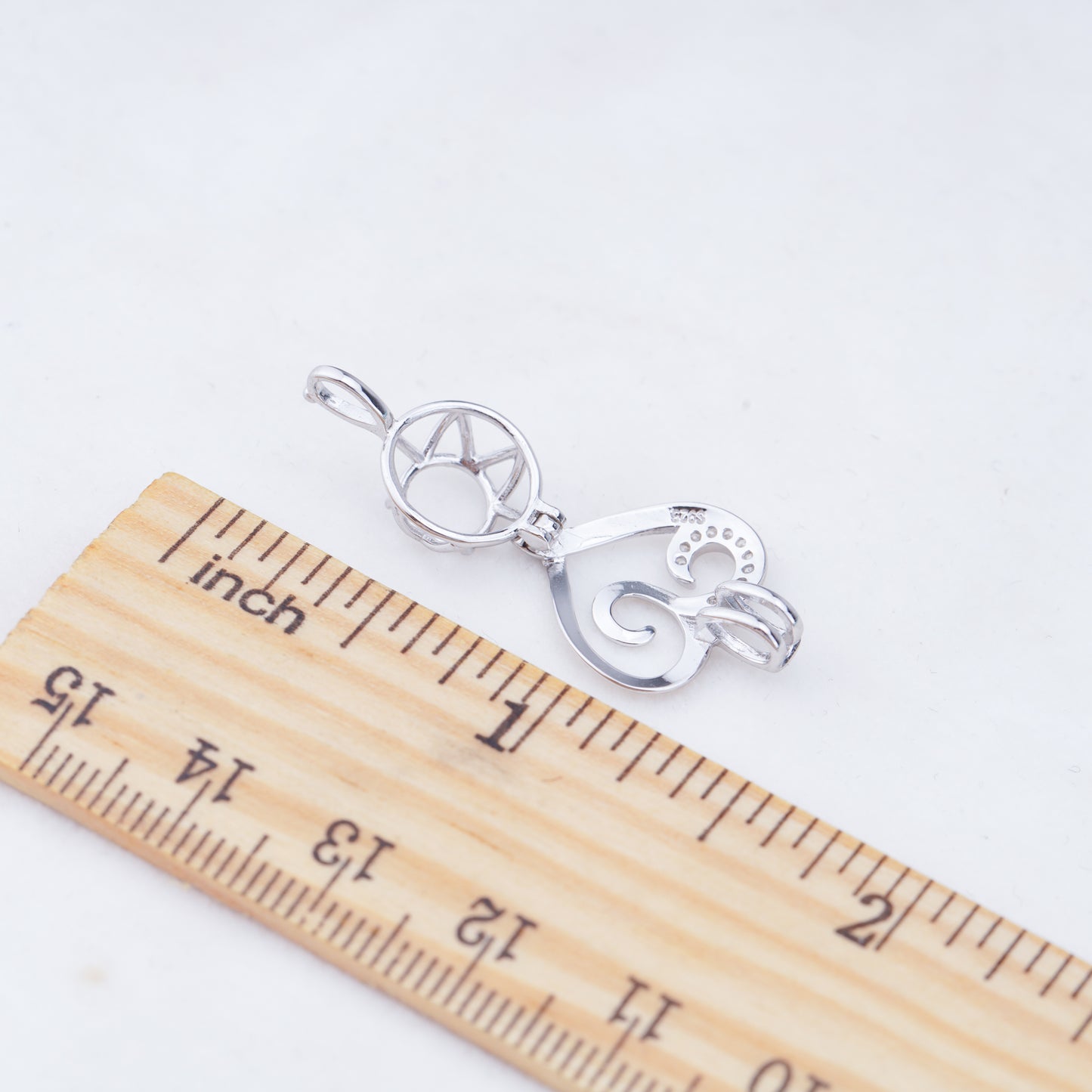 C030120 sterling silver Freshwater pearl cage pendant necklace jewelry locket for pearl party