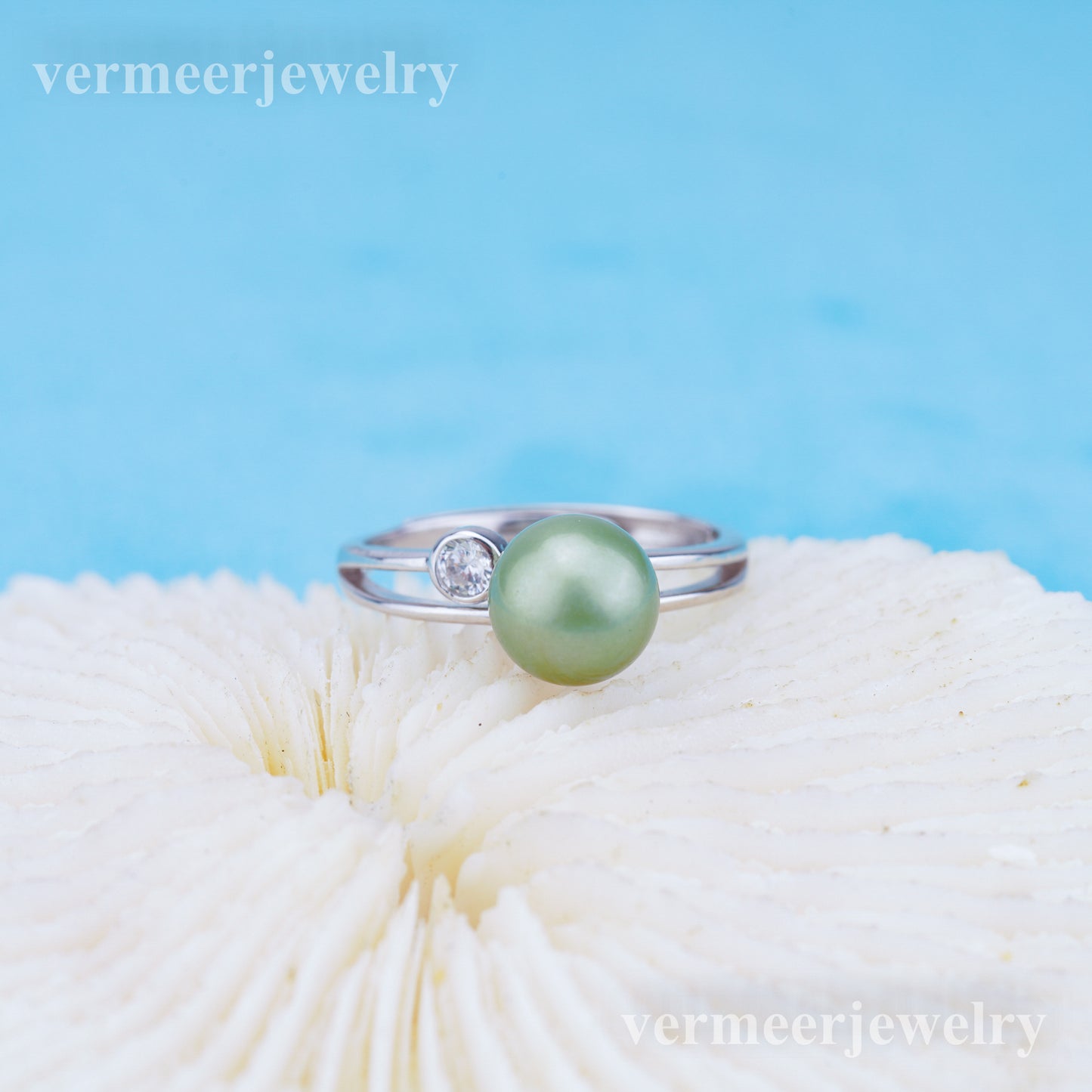 r010919 DIY 6-8mm Natural Freshwater pearl Ring accessory 925 sterling silver Adjustable size engagement jewelry ring for women