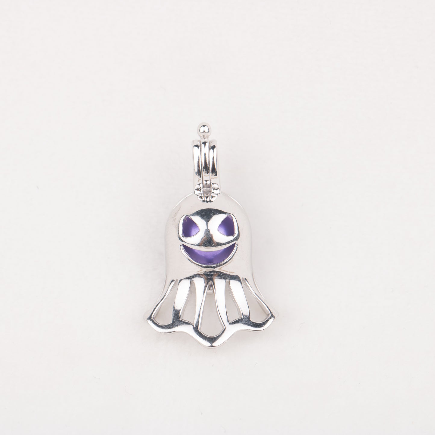 C030072 sterling silver ghost shape Freshwater pearl cage pendant necklace jewelry locket for pearl party
