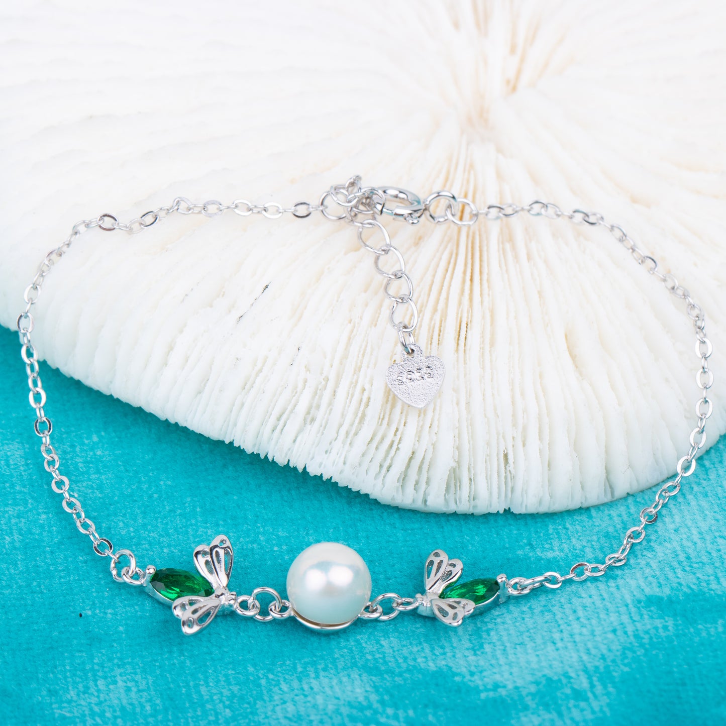 b010194 DIY 7-8mm Natural Freshwater pearl bracelet accessory 925 sterling silver adjustable chain bracelet for women