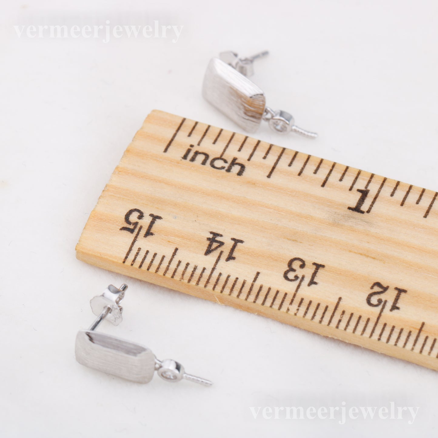 e010882 S925 pearl earring 925 sterling silver DIY 7-8mm Natural Freshwater pearl stud earring for women