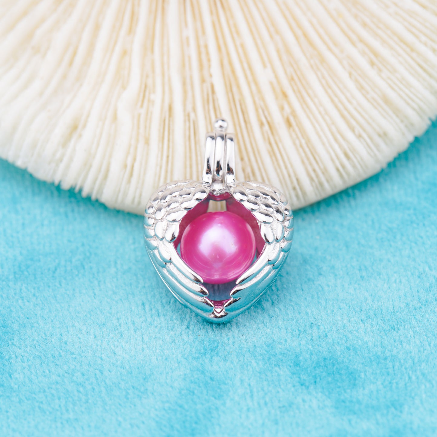 C030111 sterling silver Freshwater pearl cage pendant necklace jewelry locket for pearl party
