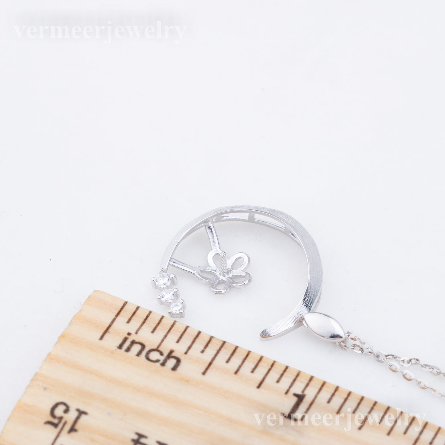 P011001 DIY 6-8mm Natural Freshwater pearl pendant accessory 925 sterling silver engagement jewelry necklace for women