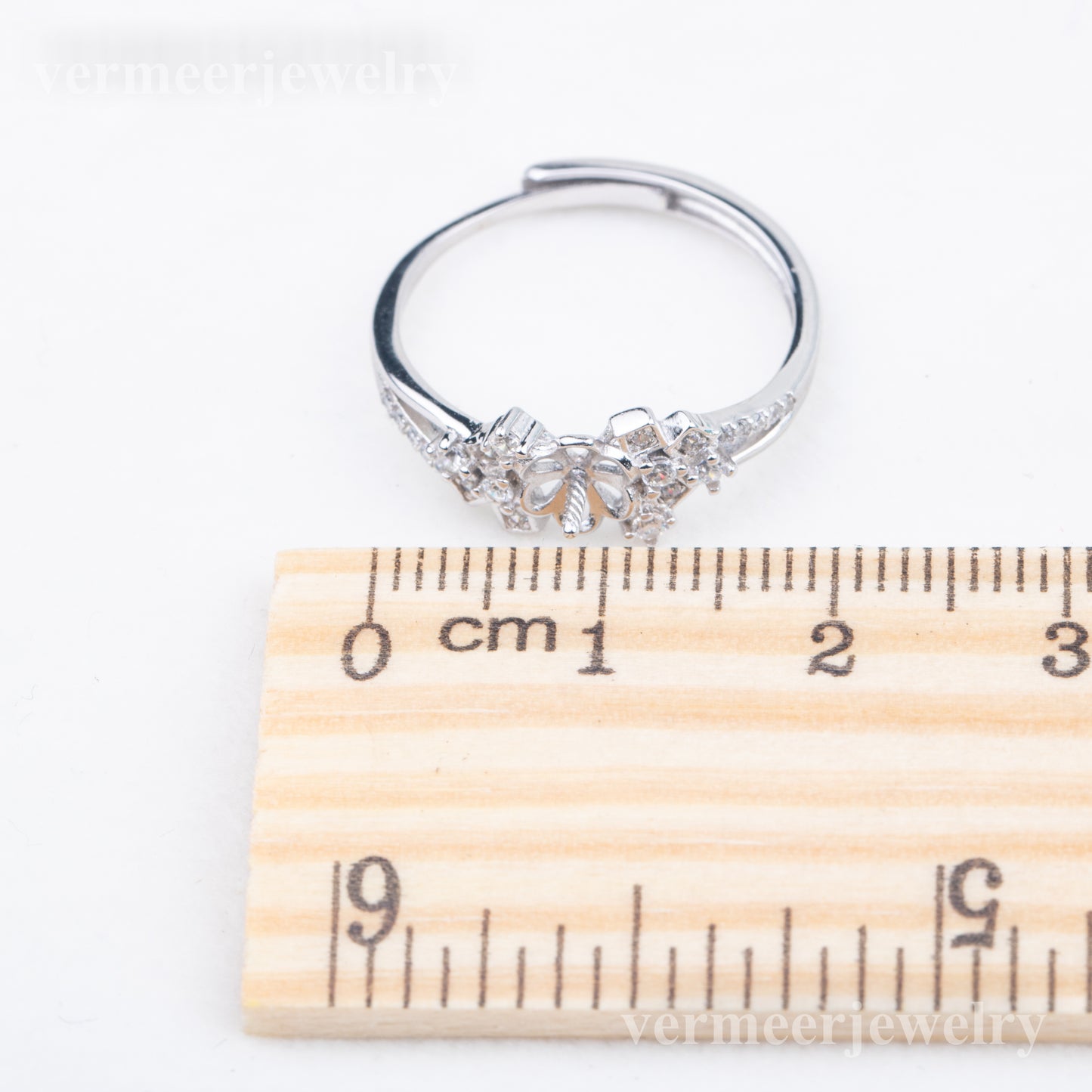 r010814 DIY 7-8mm Natural Freshwater pearl Ring accessory 925 sterling silver Adjustable size engagement jewelry ring for women
