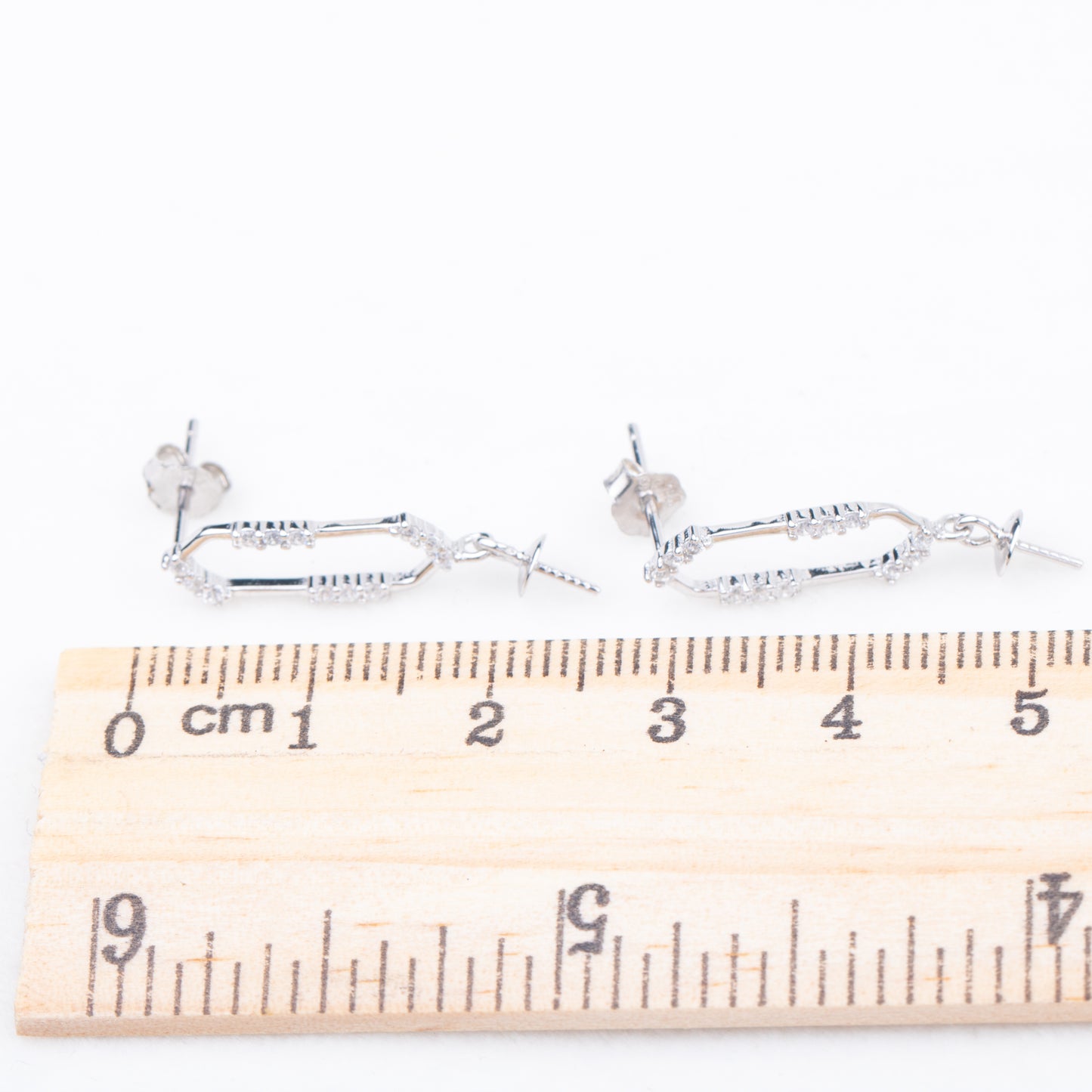 e010776 S925 pearl earring 925 sterling silver DIY 7-8mm Natural Freshwater pearl stud earring for women