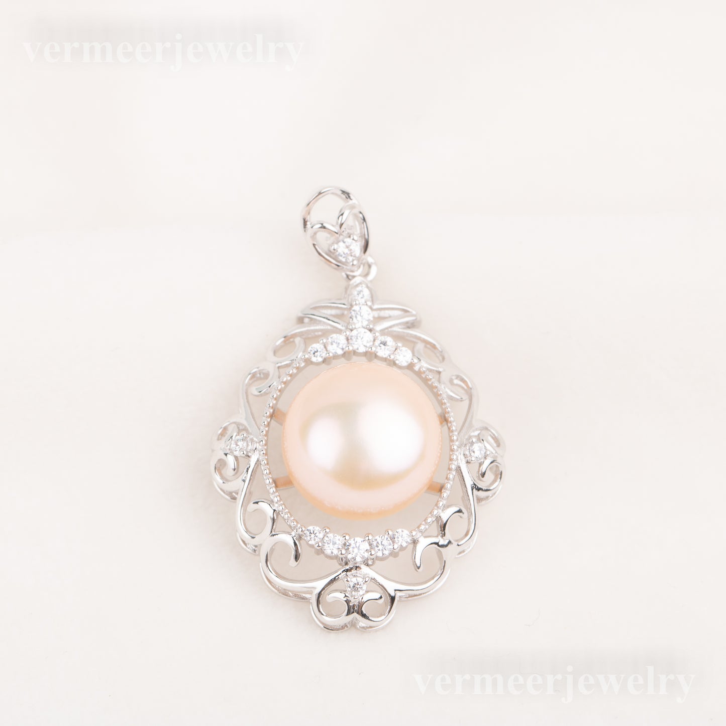 Pe010793 DIY 9-12mm Natural Freshwater pearl pendant accessory 925 sterling silver engagement jewelry necklace for women