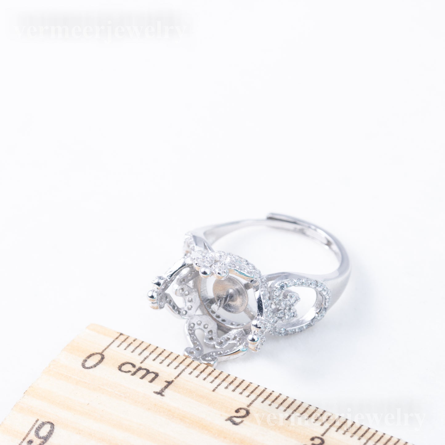 re010879 DIY 9-11mm Natural Freshwater pearl Ring accessory 925 sterling silver Adjustable size engagement ring for women