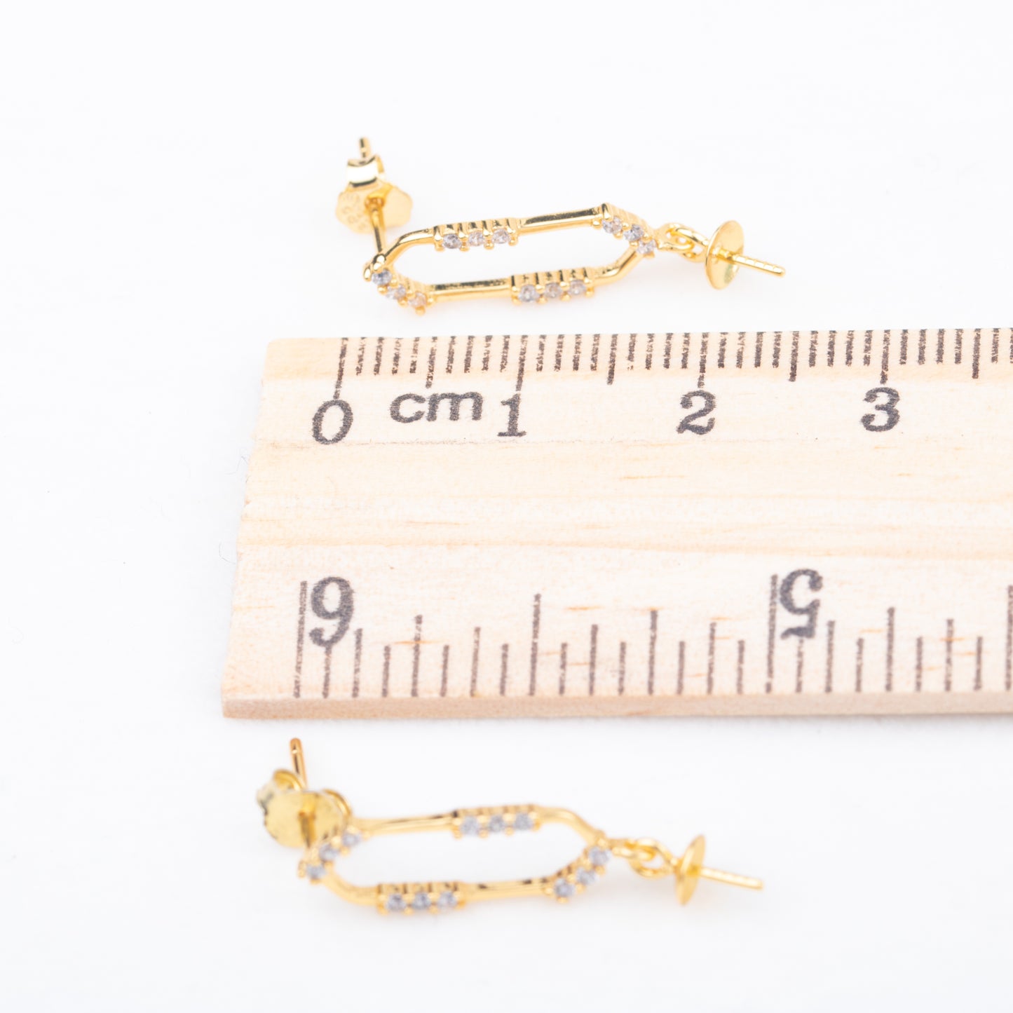 e010776 S925 pearl earring 925 sterling silver DIY 7-8mm Natural Freshwater pearl stud earring for women