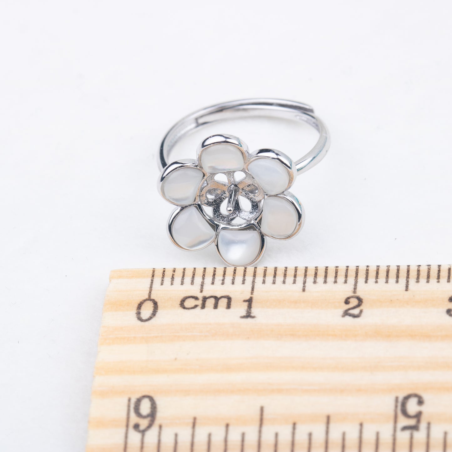 r010817 DIY 7-8mm Natural Freshwater pearl Ring accessory 925 sterling silver Adjustable size engagement jewelry ring for women
