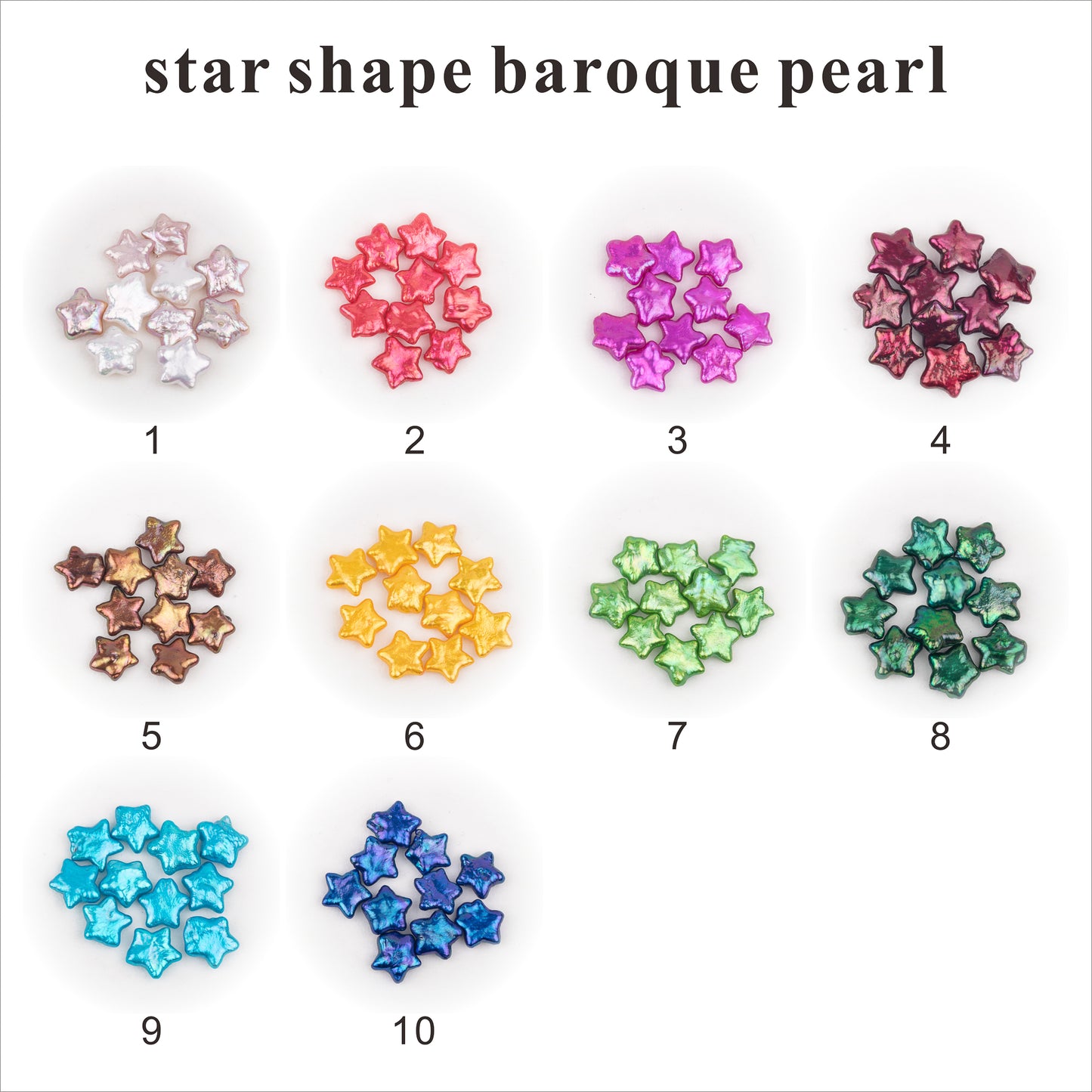 Wholesale 10colors 8-11mm loose freshwater star shape baroque pearl no hole for pearl party
