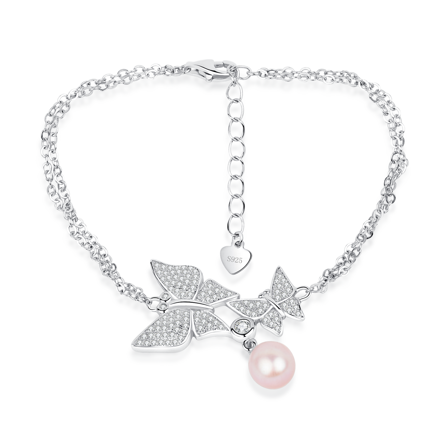 b030118 DIY 7-8mm Natural Freshwater pearl bracelet accessory 925 sterling silver adjustable chain bracelet for women