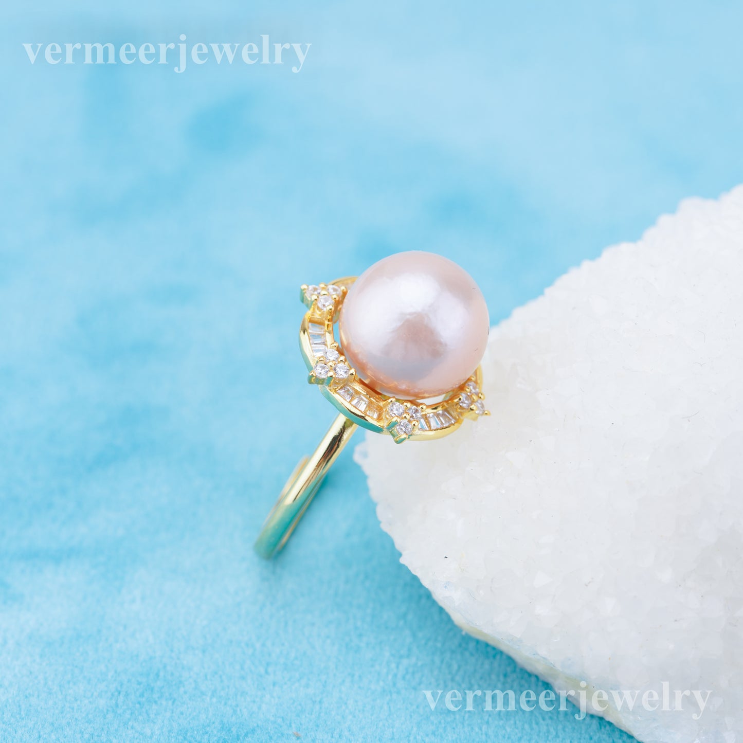 re010941 DIY 9-11mm Natural Freshwater pearl Ring accessory 925 sterling silver Adjustable size engagement ring for women