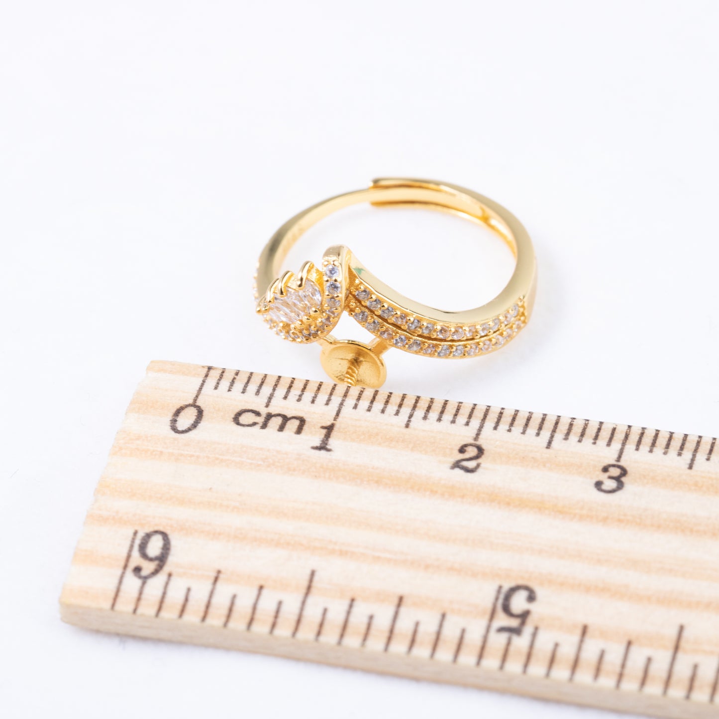 r010897 DIY 6-8mm Natural Freshwater pearl Ring accessory 925 sterling silver Adjustable size engagement jewelry ring for women