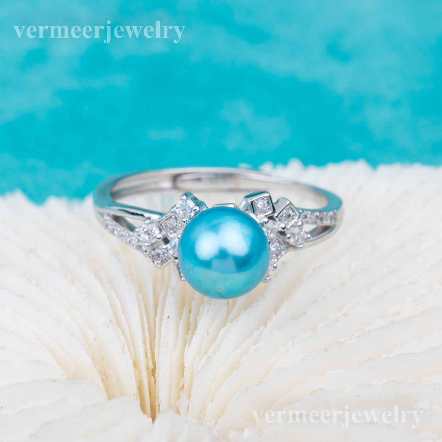 r010805 DIY 7-8mm Natural Freshwater pearl Ring accessory 925 sterling silver Adjustable size engagement jewelry ring for women
