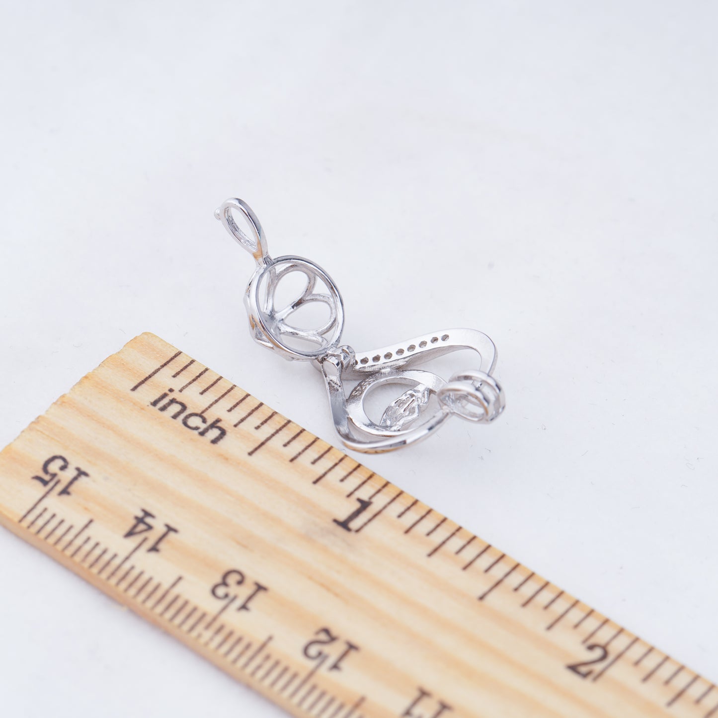 C030125 sterling silver Freshwater pearl cage pendant necklace jewelry locket for pearl party