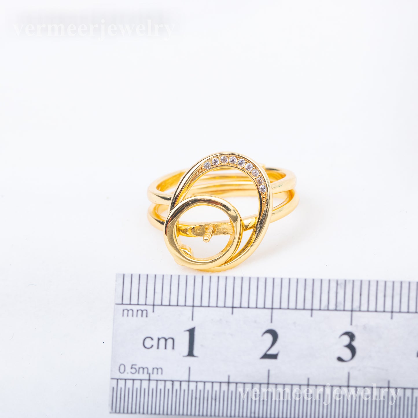 r040706 DIY 7-8mm Natural Freshwater pearl Ring accessory 925 sterling silver 2 in 1 ring for women