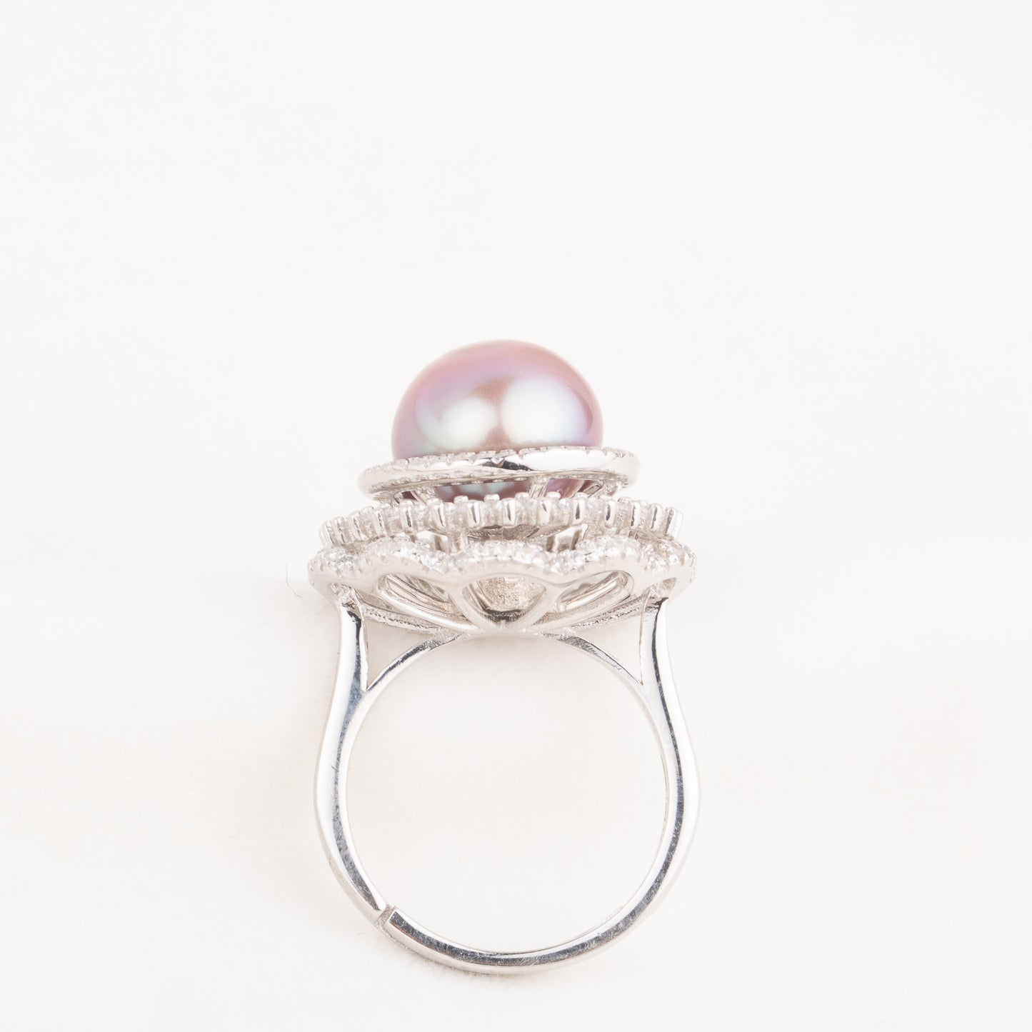 re010640 DIY 9-11mm Natural Freshwater pearl Ring accessory 925 sterling silver Adjustable size engagement ring for women