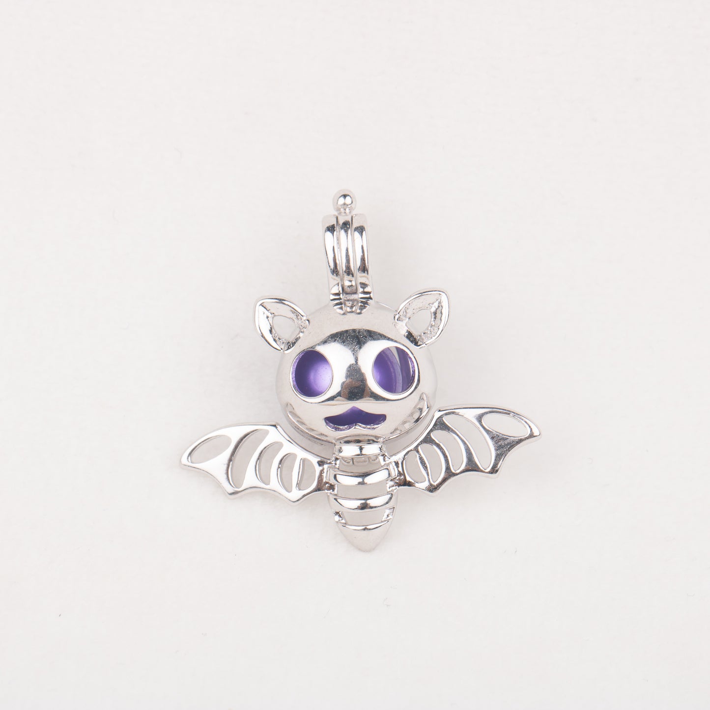 C030076 sterling silver bat shape Freshwater pearl cage pendant necklace jewelry locket for pearl party