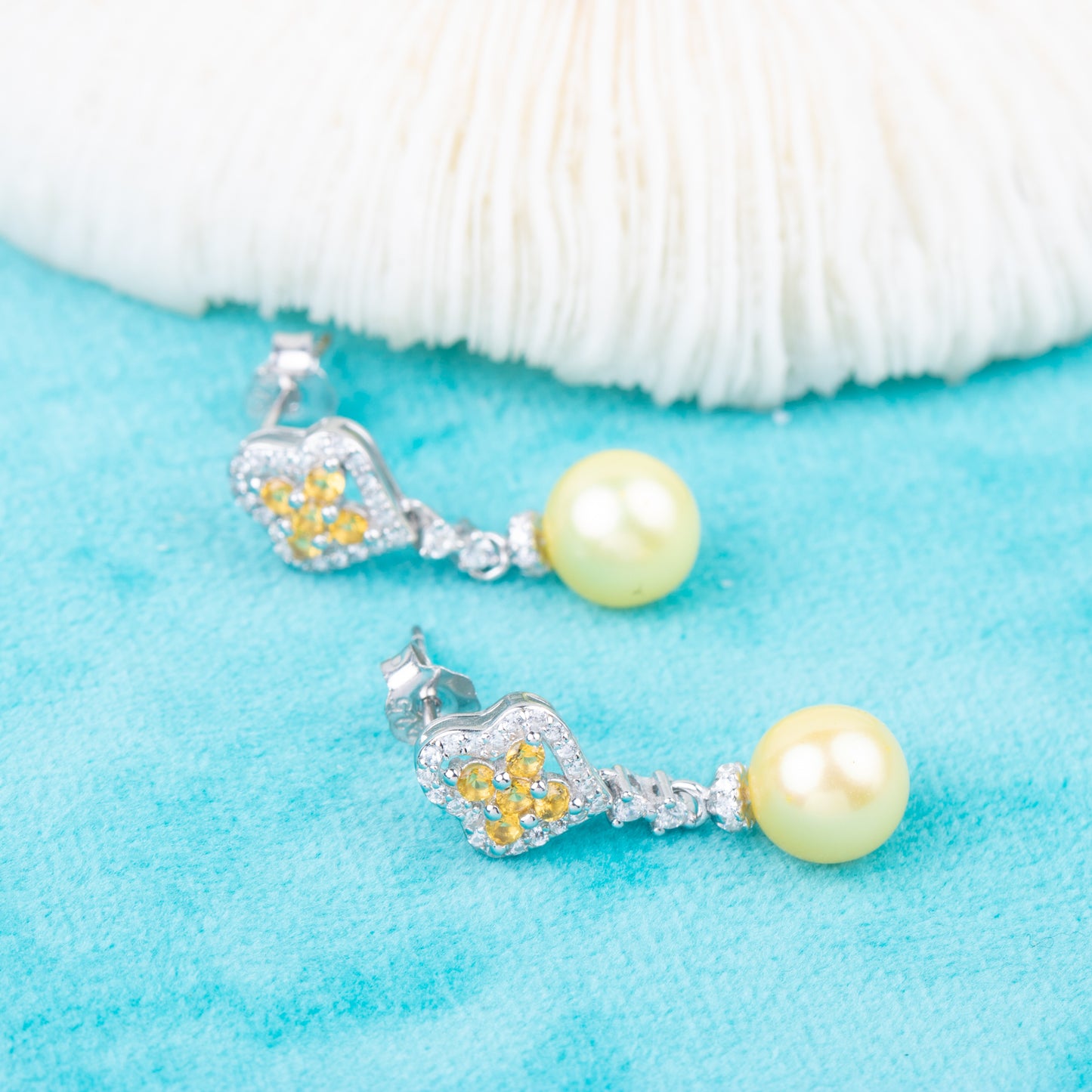 e010808 S925 pearl earring 925 sterling silver DIY 7-8mm Natural Freshwater pearl stud earring for women