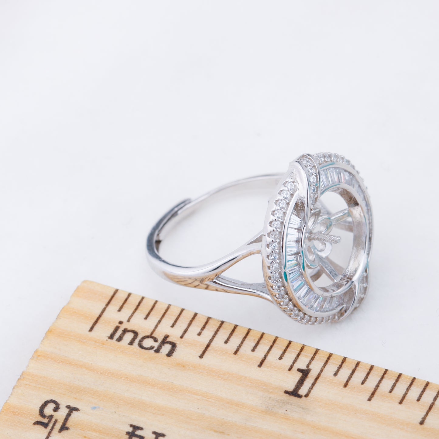 re010915 DIY 9-11mm Natural Freshwater pearl Ring accessory 925 sterling silver Adjustable size engagement ring for women