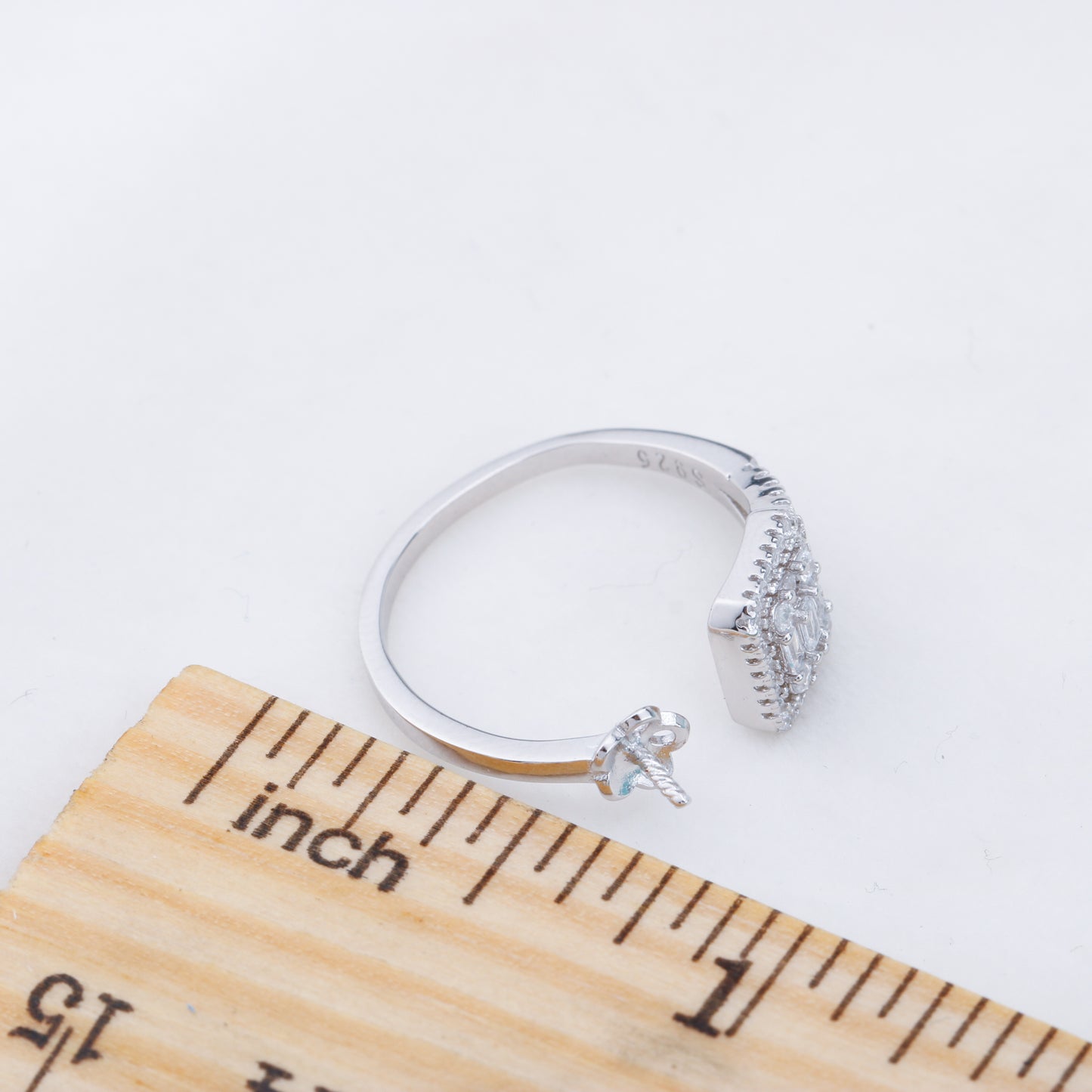 r010908 DIY 6-8mm Natural Freshwater pearl Ring accessory 925 sterling silver Adjustable size engagement jewelry ring for women