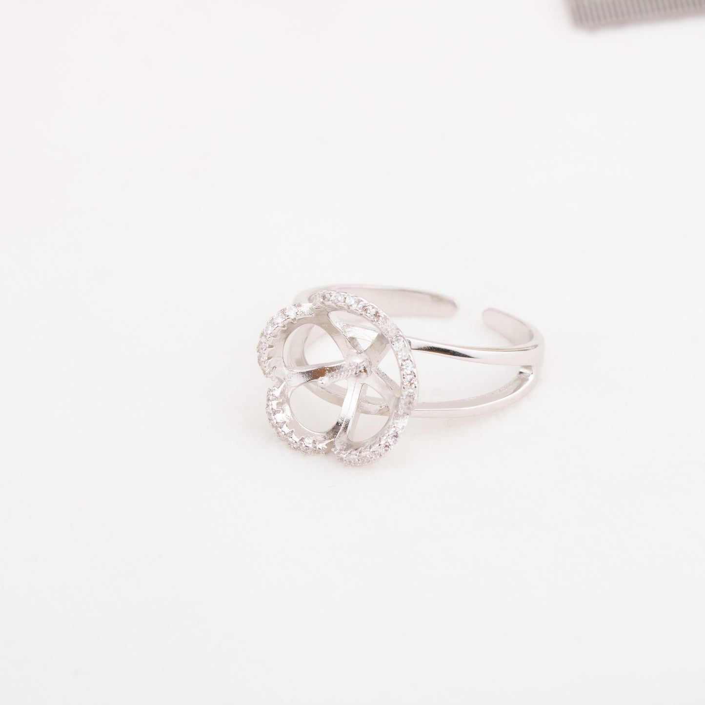re010647 DIY 9-11mm Natural Freshwater pearl Ring accessory 925 sterling silver Adjustable size engagement ring for women